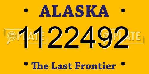 1122492 Alaska License Plate