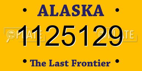1125129 Alaska License Plate