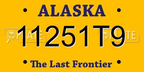 11251T9 Alaska License Plate