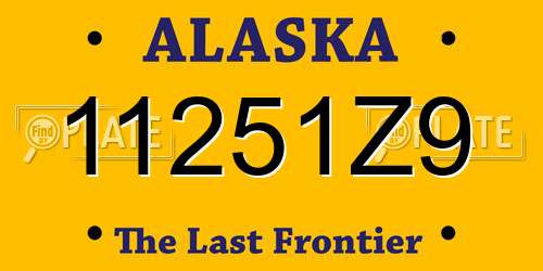 11251Z9 Alaska License Plate