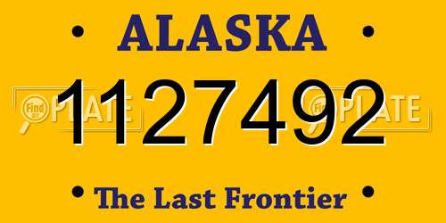 1127492 Alaska License Plate