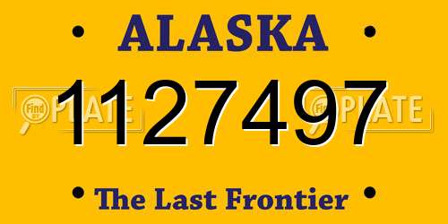 1127497 Alaska License Plate