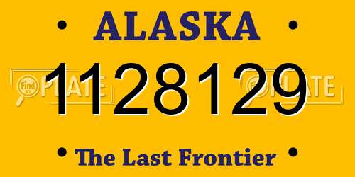 1128129 Alaska License Plate