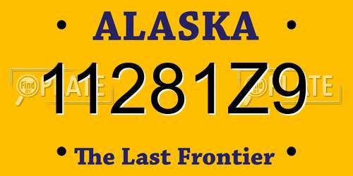 11281Z9 Alaska License Plate