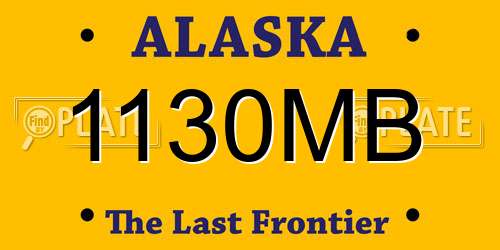 1130MB Alaska License Plate
