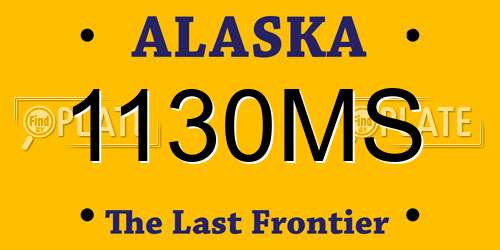 1130MS Alaska License Plate