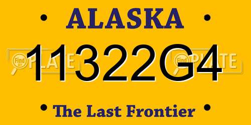 11322G4 Alaska License Plate