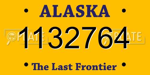 1132764 Alaska License Plate