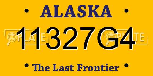 11327G4 Alaska License Plate