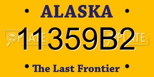 11359B2 Alaska License Plate