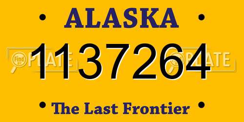 1137264 Alaska License Plate