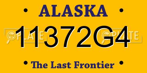 11372G4 Alaska License Plate