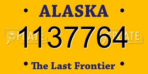1137764 Alaska License Plate