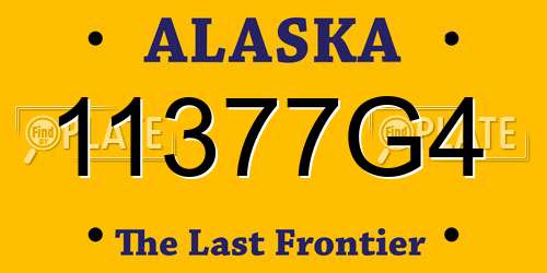 11377G4 Alaska License Plate