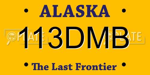 113DMB Alaska License Plate