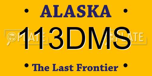 113DMS Alaska License Plate