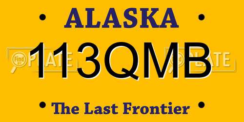 113QMB Alaska License Plate