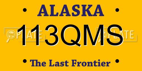 113QMS Alaska License Plate