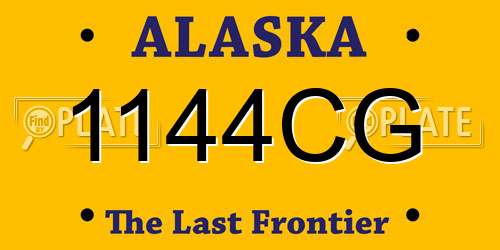 1144CG Alaska License Plate