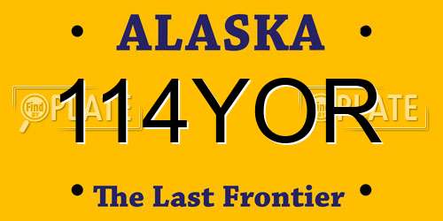 114YOR Alaska License Plate