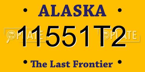 11551T2 Alaska License Plate