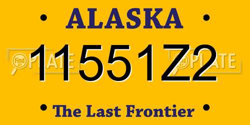 11551Z2 Alaska License Plate