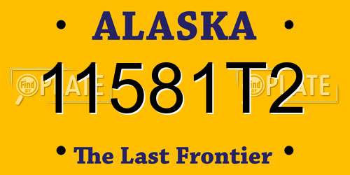 11581T2 Alaska License Plate