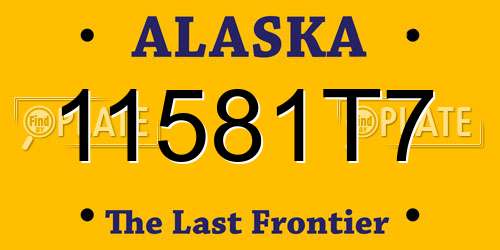 11581T7 Alaska License Plate