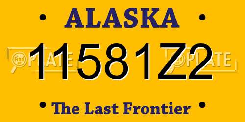 11581Z2 Alaska License Plate
