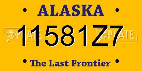 11581Z7 Alaska License Plate