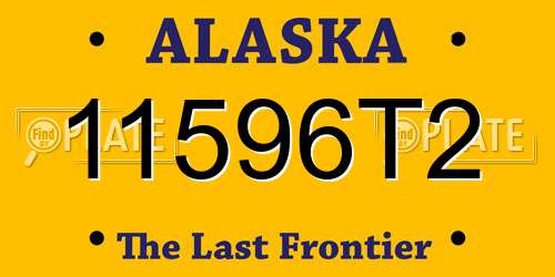 11596T2 Alaska License Plate