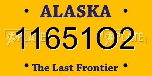 11651O2 Alaska License Plate