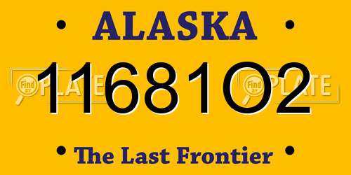 11681O2 Alaska License Plate