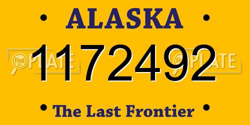 1172492 Alaska License Plate