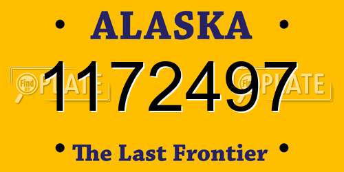 1172497 Alaska License Plate