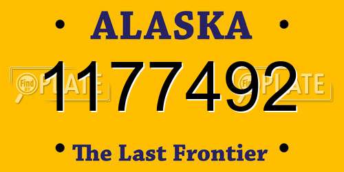1177492 Alaska License Plate