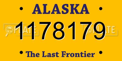 1178179 Alaska License Plate