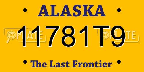 11781T9 Alaska License Plate