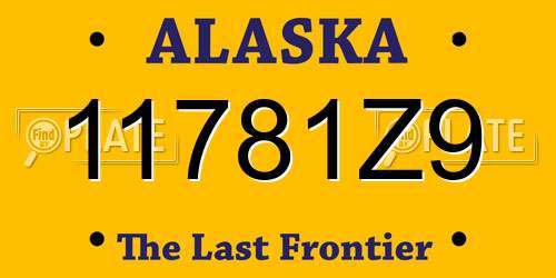 11781Z9 Alaska License Plate