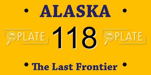 118 Alaska License Plate