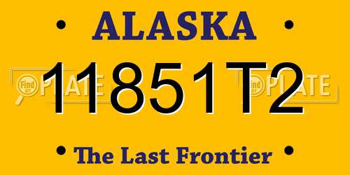 11851T2 Alaska License Plate