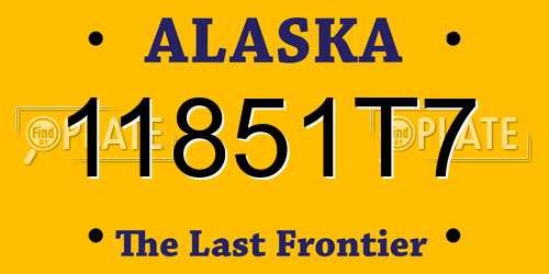 11851T7 Alaska License Plate