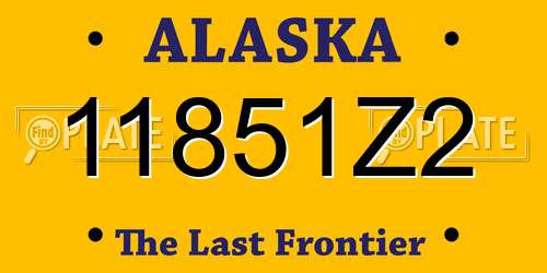 11851Z2 Alaska License Plate