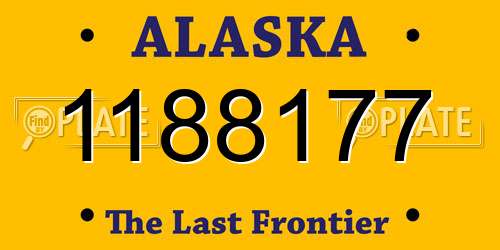 1188177 Alaska License Plate