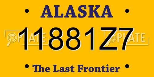 11881Z7 Alaska License Plate