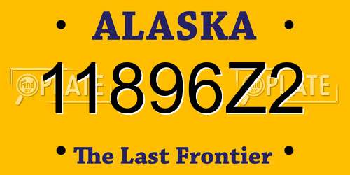 11896Z2 Alaska License Plate