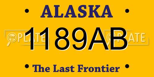 1189AB Alaska License Plate