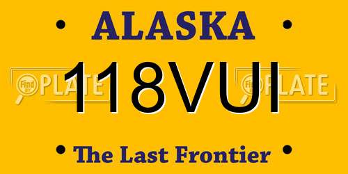 118VUI Alaska License Plate
