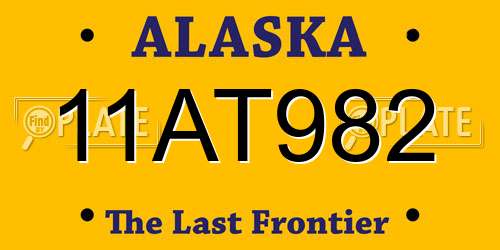 11AT982 Alaska License Plate