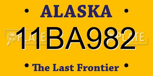 11BA982 Alaska License Plate